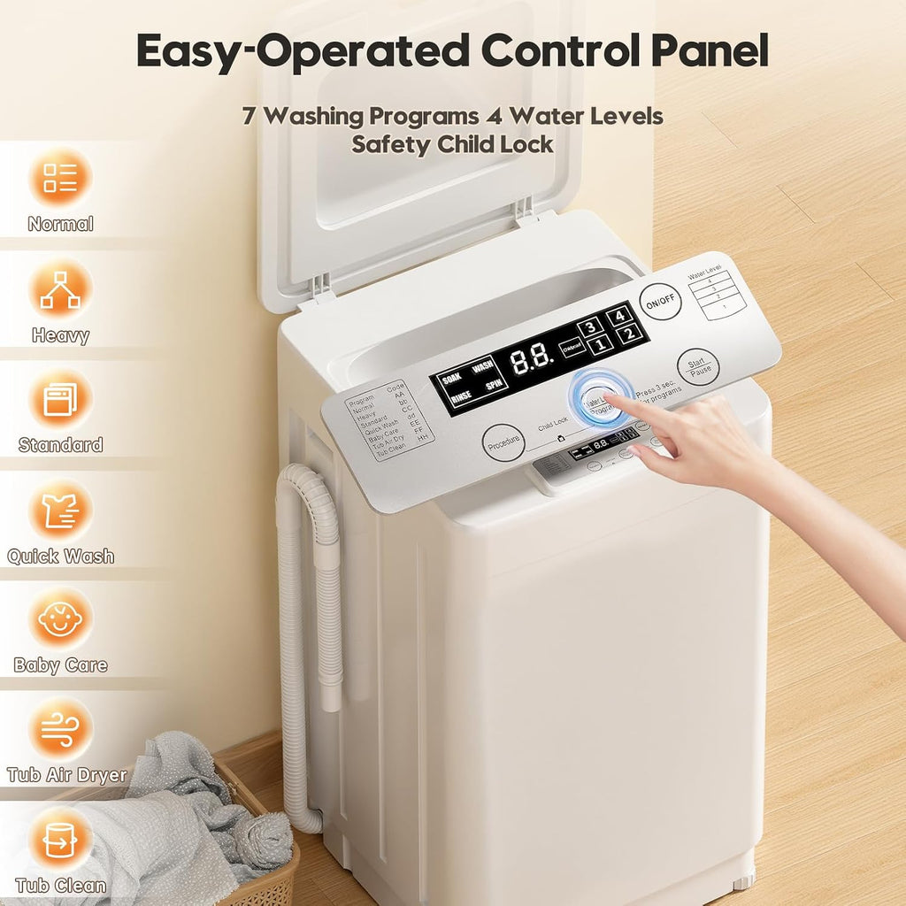 Auertech Portable Washer and Dryer Combo Set, 18 lbs Fully Automatic Washing Machine, 1.5CuFt Portable Dryers, Compact Washer and Dryer for Apartment, RV, Dorm