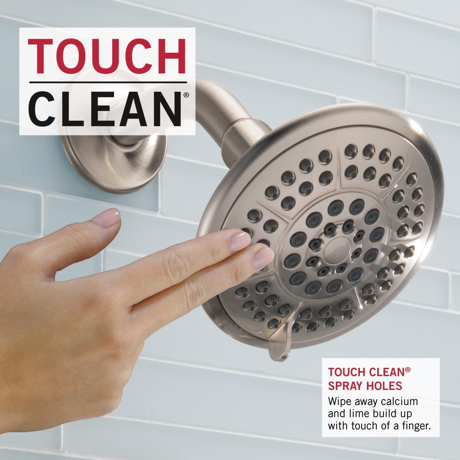 Delta Faucet Linden 14 Series Single-Function Tub and Shower Trim Kit with 5-Spray Touch-Clean Shower Head, Stainless T14494-SS (Valve Not Included)