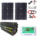 Solar System Kit - 3000W/4000W Inverter with 50A MPPT Controller and 50W Foldable Solar Panel, Home Grid Generator (800W, 12V-110V)