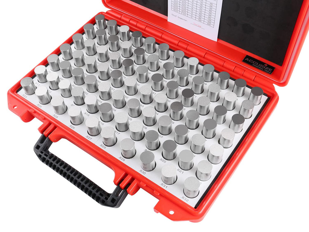 Accusize Industrial Tools 0.751''-0.832'', 82 Pcs Steel Plug Pin Gauge Set, Minus, Class Zz, M5(-)