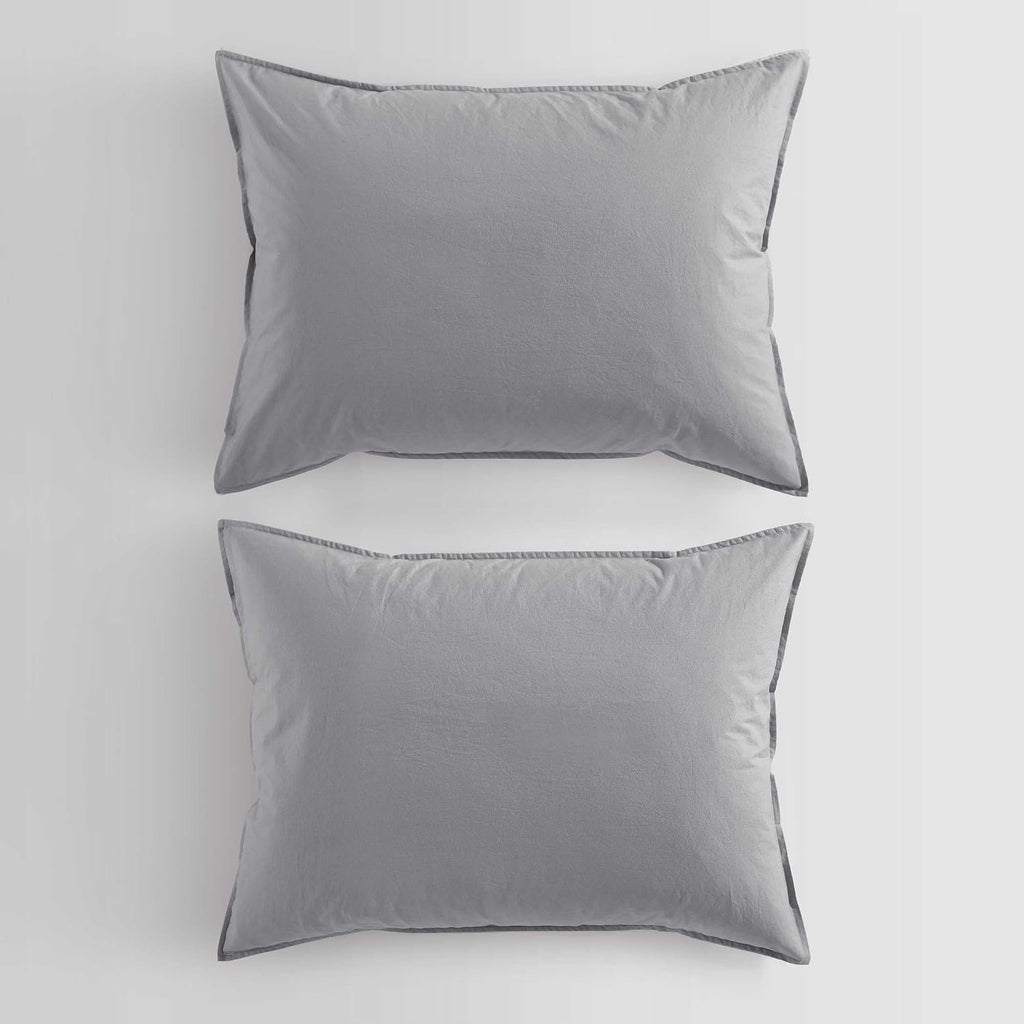 Calvin Klein - King Comforter Set, Modern Cotton Washed Percale Bedding with Matching Shams, Oeko-Tex Certified (Washed Percale Steel Blue, King)