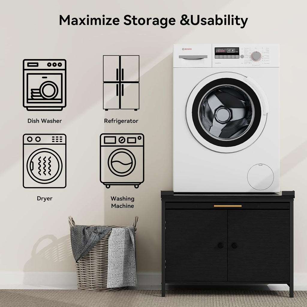ZealWe 2 Pack Laundry Pedestal for Washer and Dryer, Heavy Duty 29' Universal Washing Machine Stand with Adjustable Feet and 4 Panel Corner, 700LBS Capacity, Fit Anti-Vibration Design, Set of 2