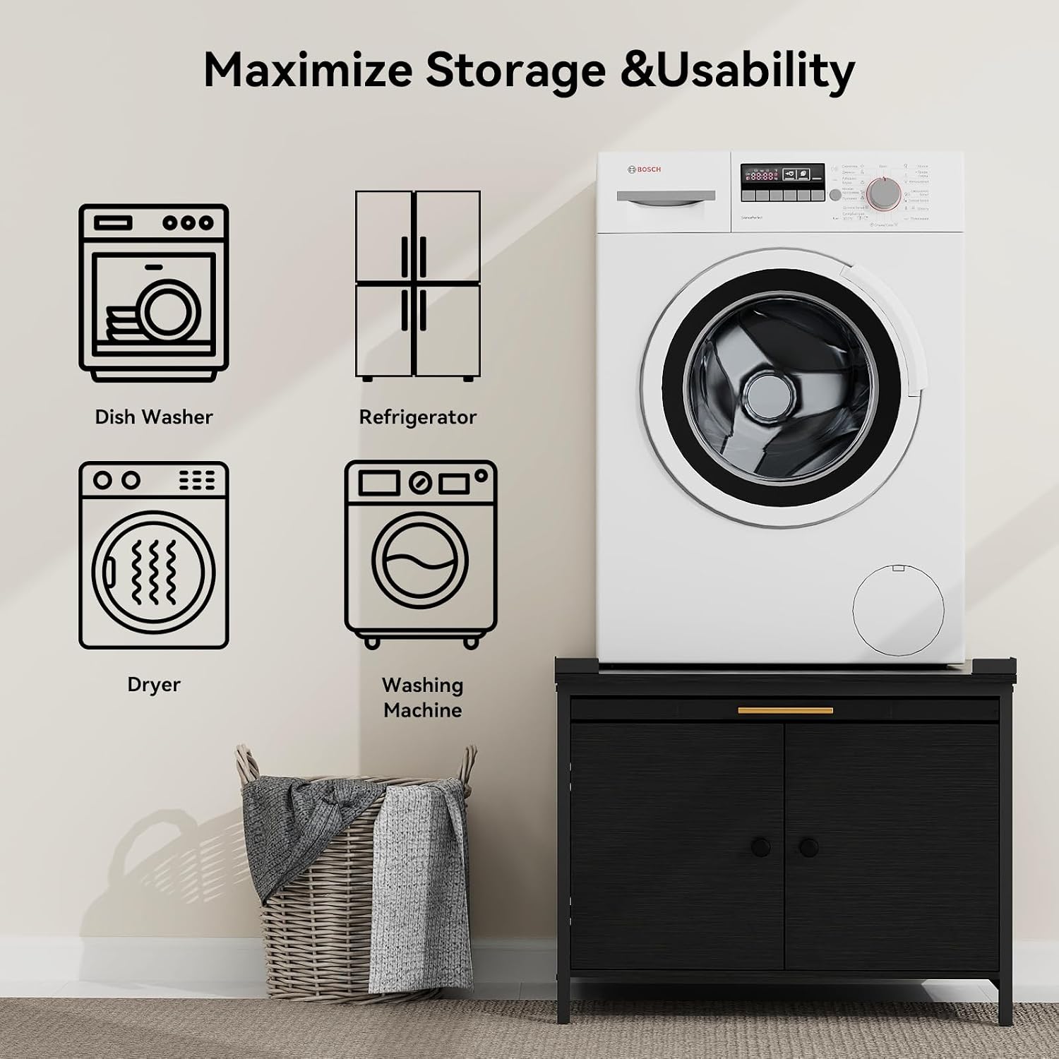 ZealWe 2 Pack Laundry Pedestal for Washer and Dryer, Heavy Duty 29' Universal Washing Machine Stand with Adjustable Feet and 4 Panel Corner, 700LBS Capacity, Fit Anti-Vibration Design, Set of 2