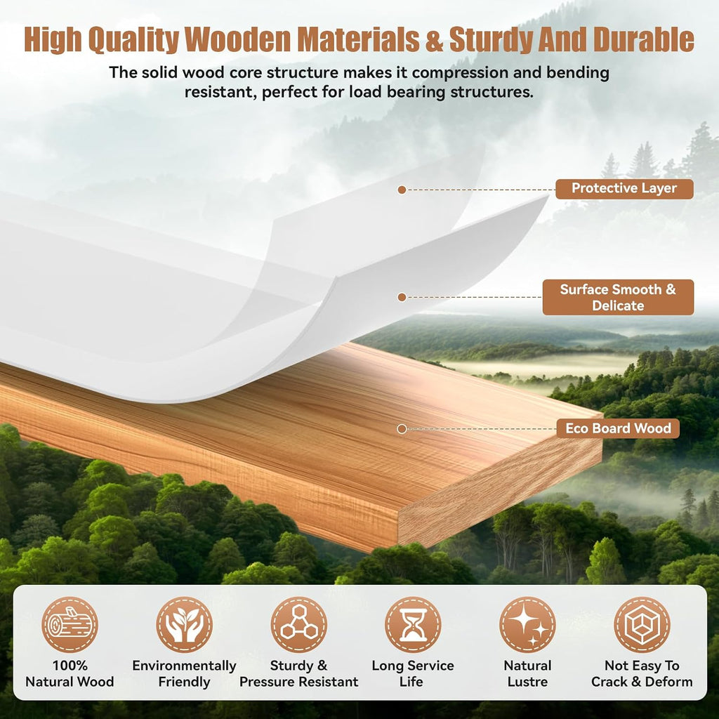 Washer Dryer Countertop, 27.5' D x 54' W Washer and Dryer Topper Covers with Edge Rails, Wood Laundry Room Countertop Shelves for Laundry Room Organization and Storage (White)