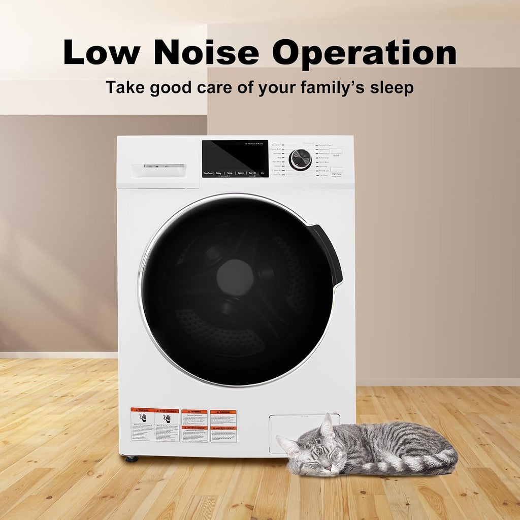 2.7 Cu.Ft All-in-One Washer and Dryer Combo, 24' Front Load Ventless Washer Dryer with 26.5 Lbs Loading Capacity, Compact Size, LED Display, Child Lock, White