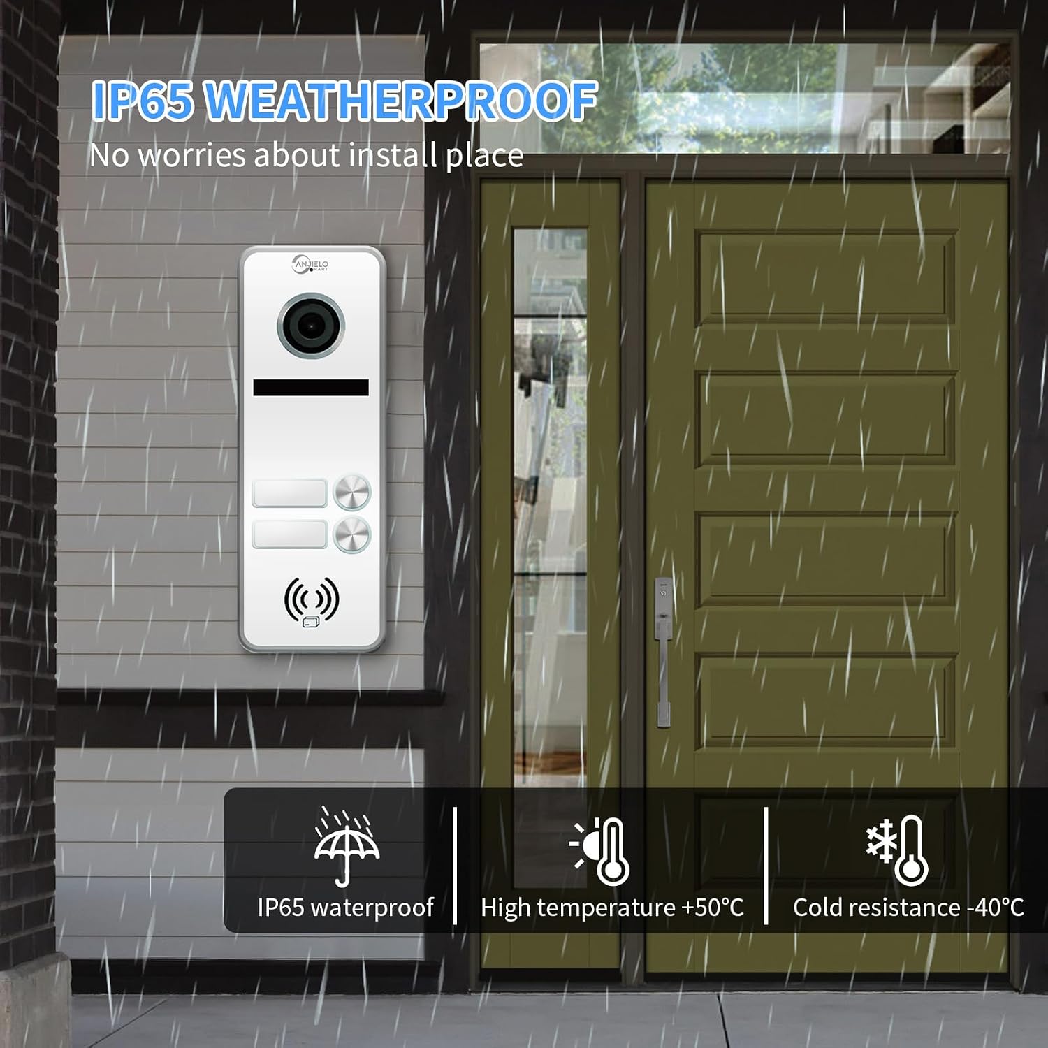 Wired Apartment Video Intercom System 2 Units 10 Inch Touch Monitor Wireless WiFi Video Doorbell,Video Door Phone Kit, Monitoring,3 in 1 Unlock,Dual Way Audio for Home (White doorbell+Black Monitor)