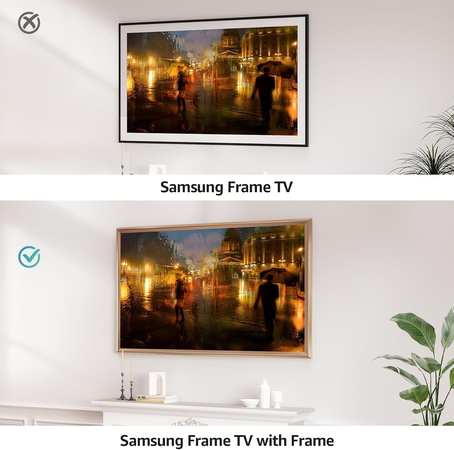 TV Frames 55' Deco Alloy Bezel Only for Samsung The Frame TVs, Modern & Minimalist Styles from TV to Art, Interchangeable Bezels for Home Decor, Easy Installation (Fits 2021-2025 Frame TVs)