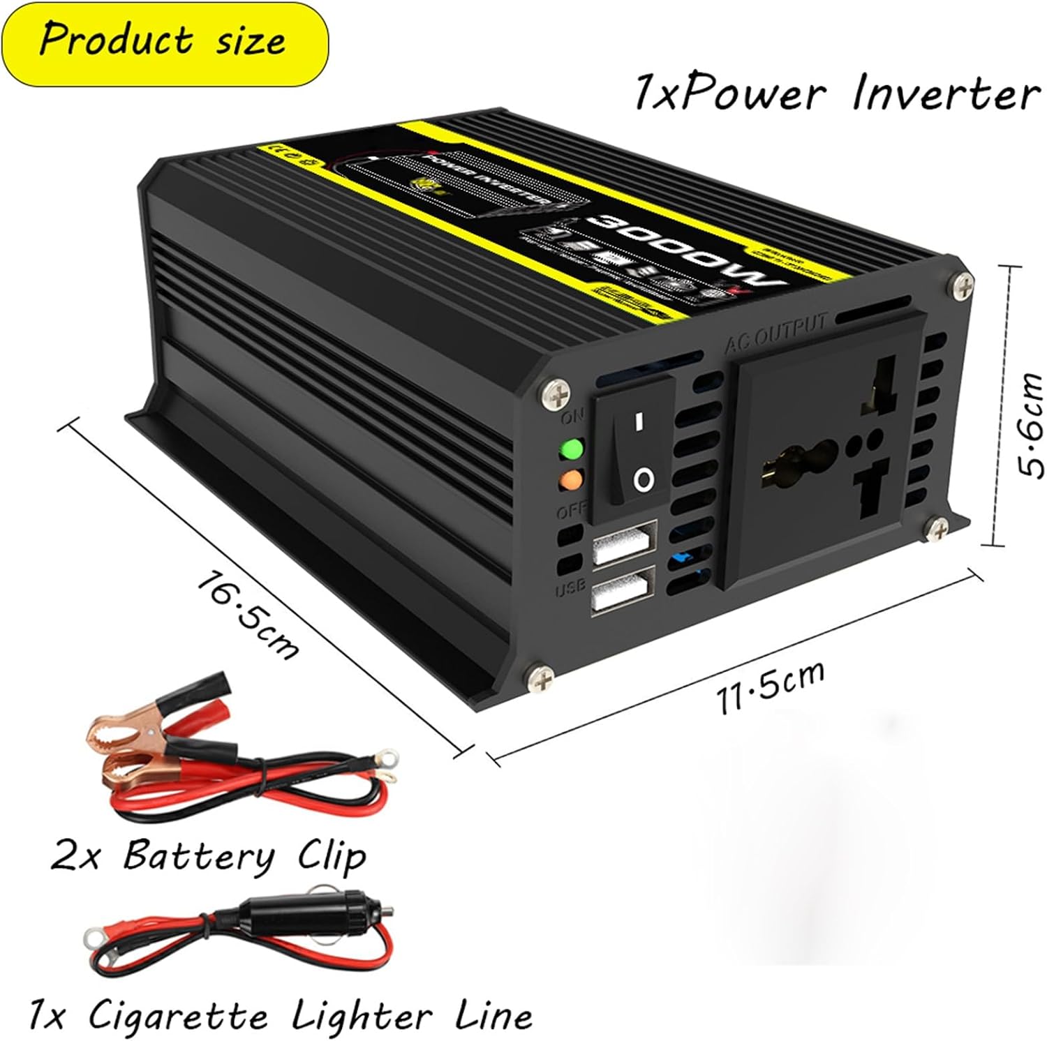 3000W Solar System Kit - 12V to 110V/220V Inverter, Complete Solar Generator with 75W Folding Panel & 50A Controller for Home/Grid Use, Efficient Photovoltaic Power Solution (Black)