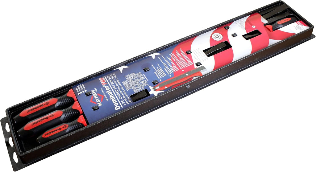 Mayhew Tools 14065 Dominator Pro Pry Bar Set, 8', 12', 25' & 36' Curved Pry Bars, Red