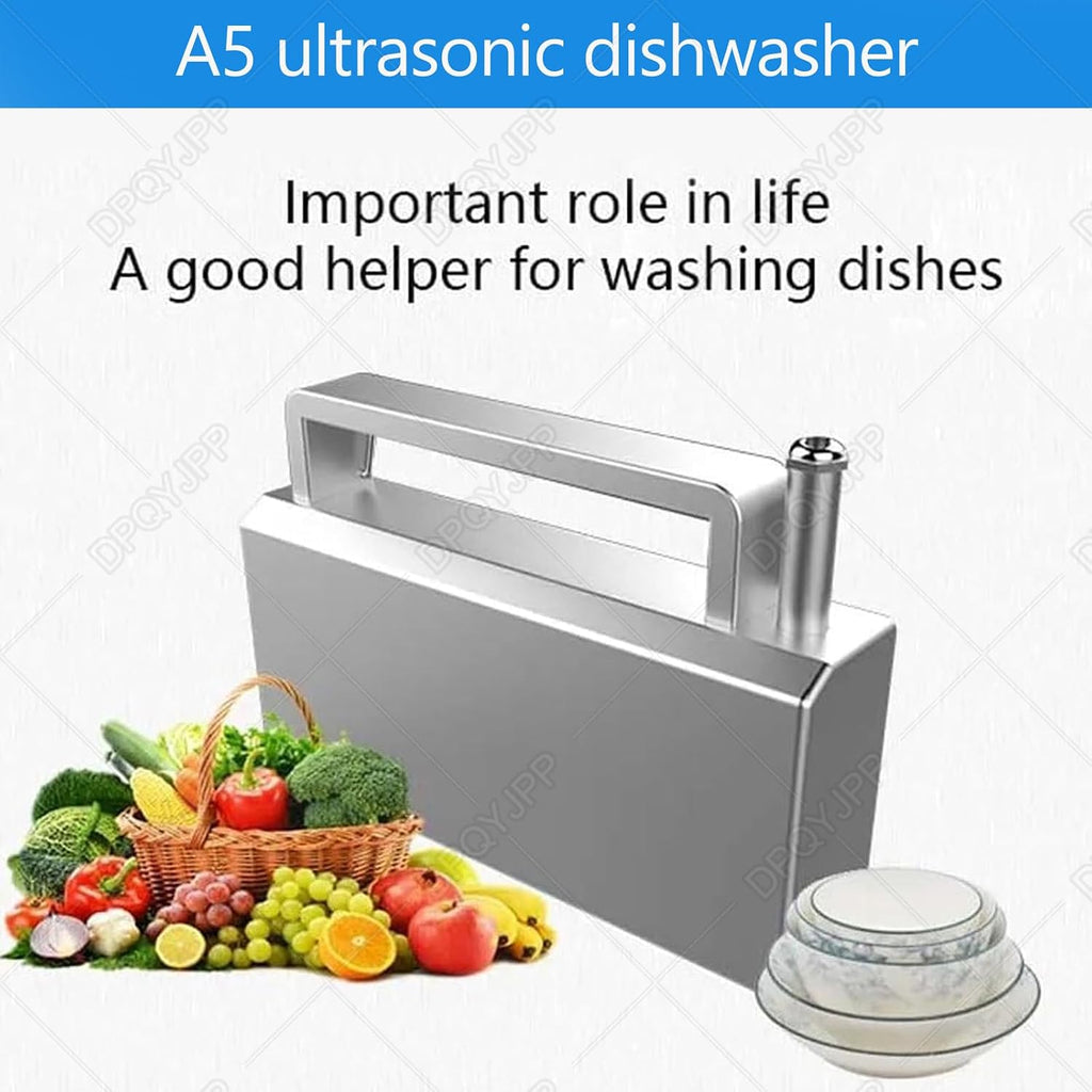Ultrasonic Dishwasher in Sink, 380W Electric Sink Dish Washing Machine Cleaner with Touch Control, Multifunctional Fruit Vegetables Sink Dishwasher, Installation-Free