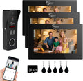 Wired Video Doorbell Intercom System 1080P HD Camera 7 inch Monitor Entry Doorphone Door Camera TUYA WiFi Smart Home Door Phone Kits for Apartment Home Villa (1 Doorbell + 3 Monitor)