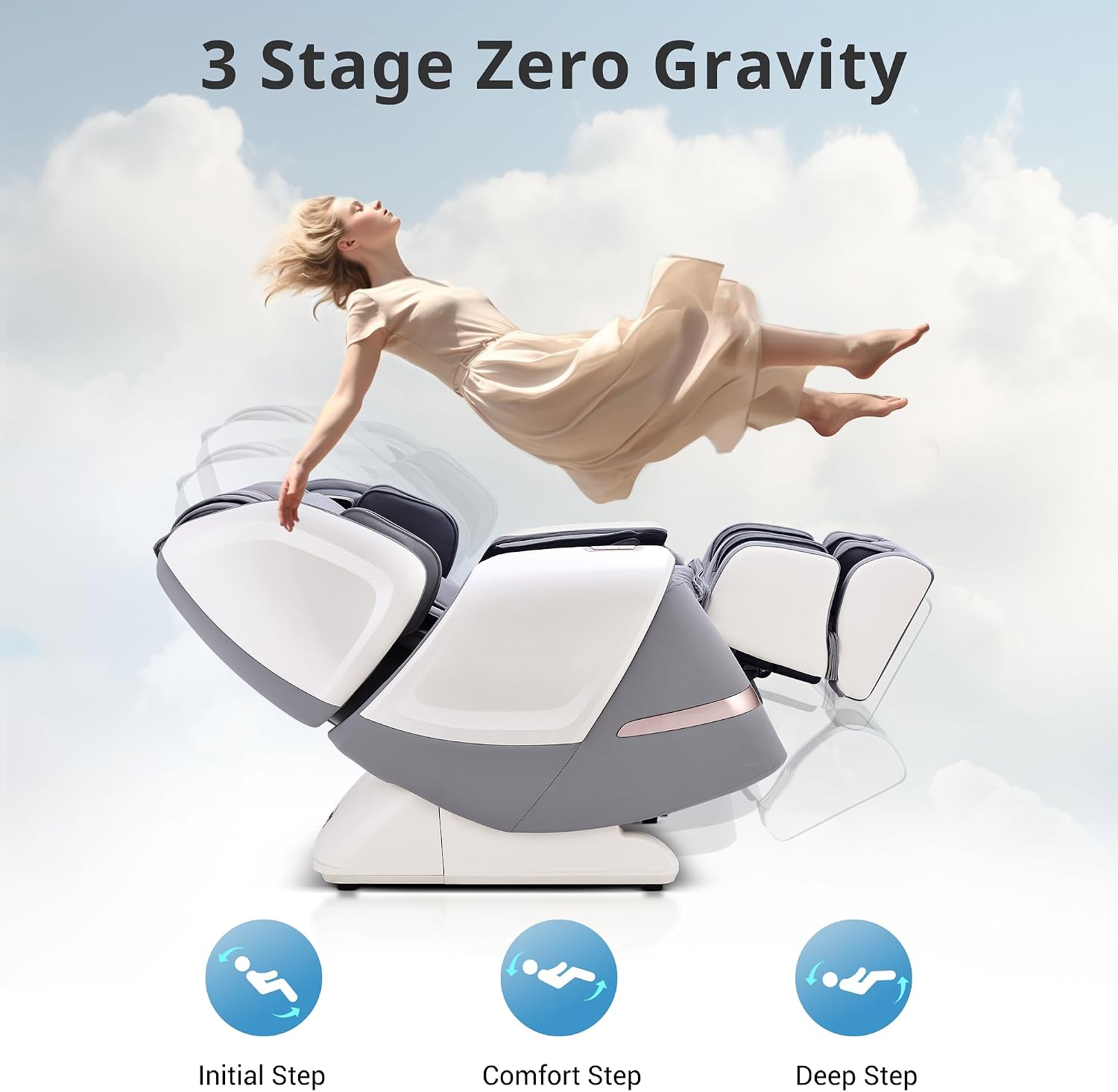 MYNTA 4D Massage Chair, Dual Mechanism 4D+2D Massage Chair Full Body, Waist & Shawl Heating with Extended SL-Track, Foot & Calf Massager, Music Sync with Hi-Fi Bluetooth Speaker