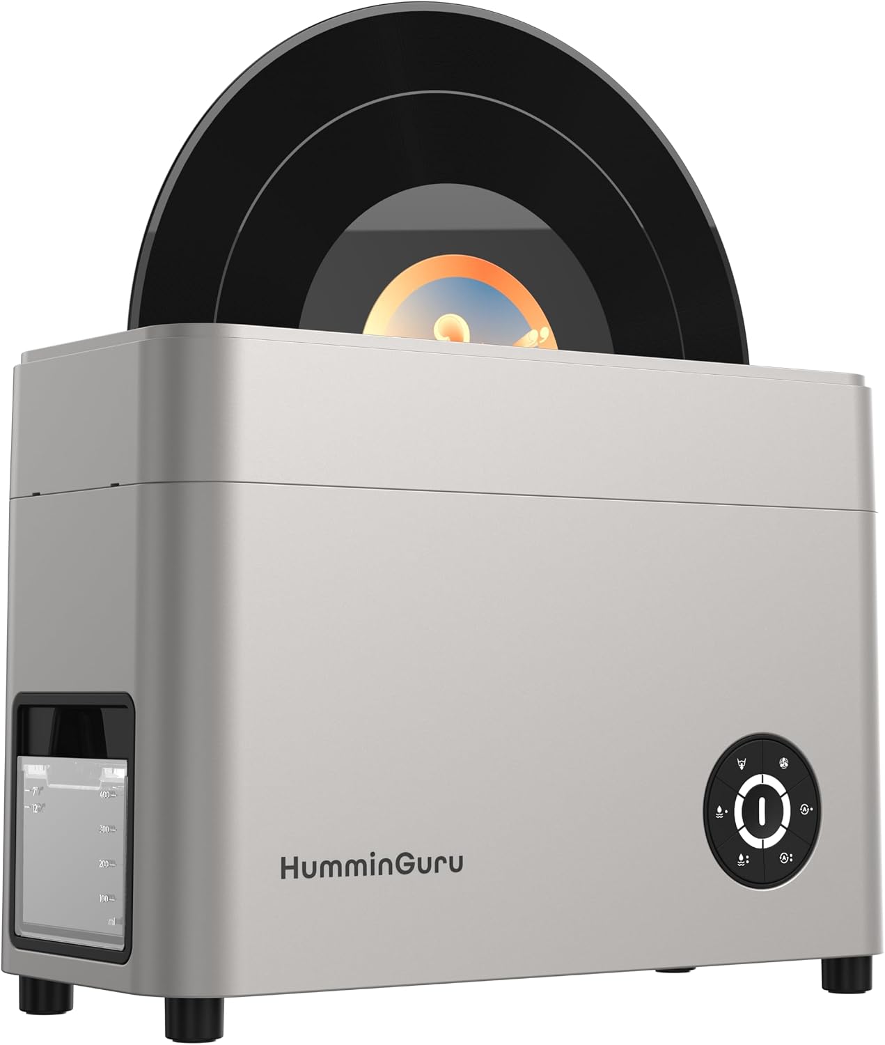 HumminGuru Ultrasonic Vinyl Record Cleaner- 40kHz Ultrasonic Vinyl Record Cleaning Machine with Auto Drying, Vinyl Record Cleaner Kit with Filters, 1Y Warranty (NOVA White Sand, 7/10/12 Inch)