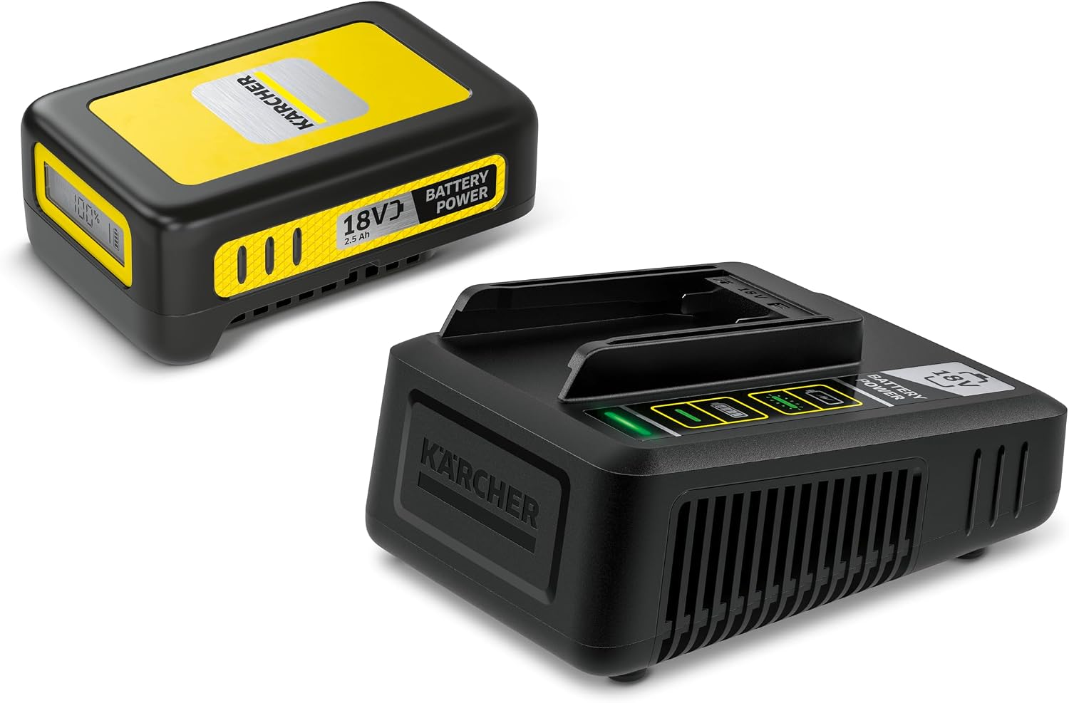 Kärcher Starter Kit Battery Power 18/25, 18 V Battery with 2.5 Ah and Fast Charger, Compatible Garden Tools, Real Time Technology, Intelligent Cell Monitoring, Lithium-Ion Cells