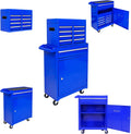 5 Drawers, Portable Rolling Box On Wheels, High Capacity Tool Chest Organizer for Garage, Workshop, Home Crafts Use Blue, Large