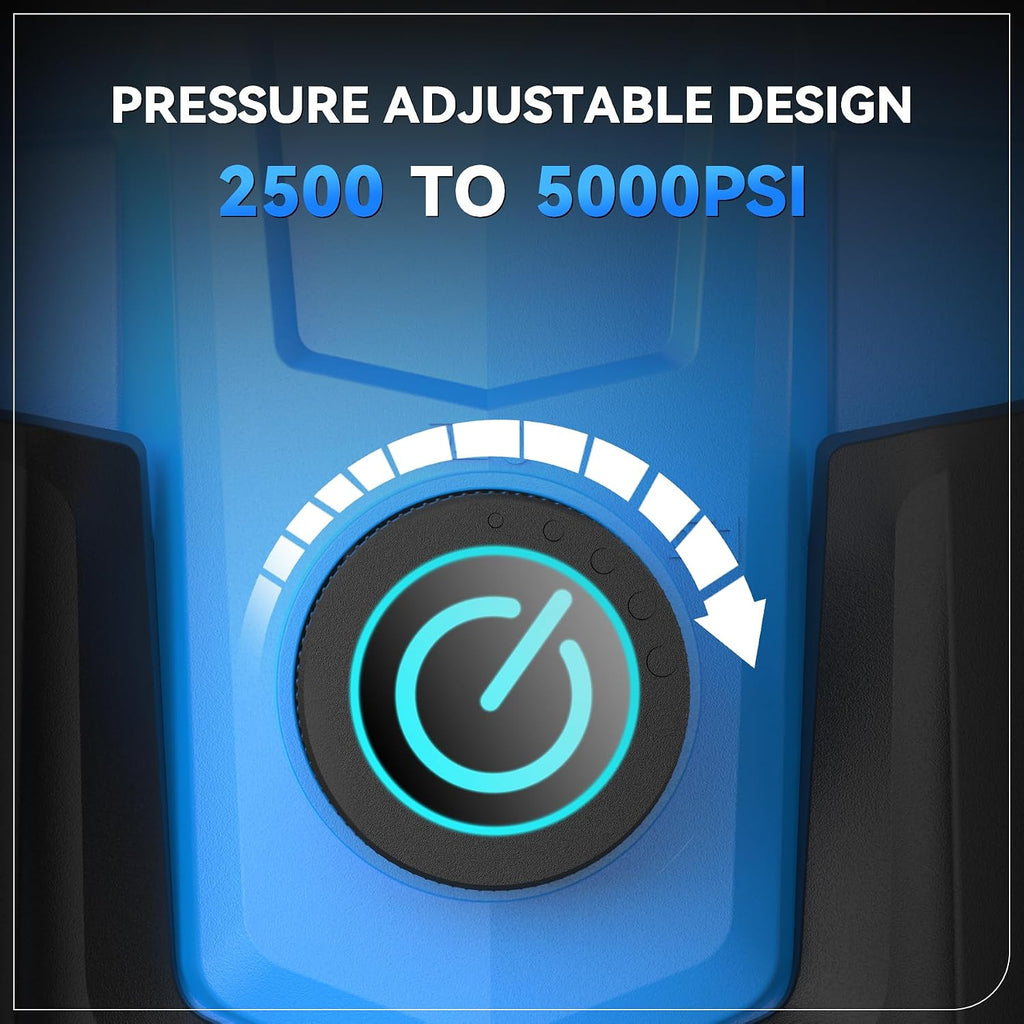 Electric Pressure Washer 5000PSI, Heavy Duty Power Washer Electric Powered, with 4 Nozzles,Foam Cannon,33FT Hose and 500ml Soap Bottle,Car Wash Machine/Car/Driveway/Patio Clean,Blue
