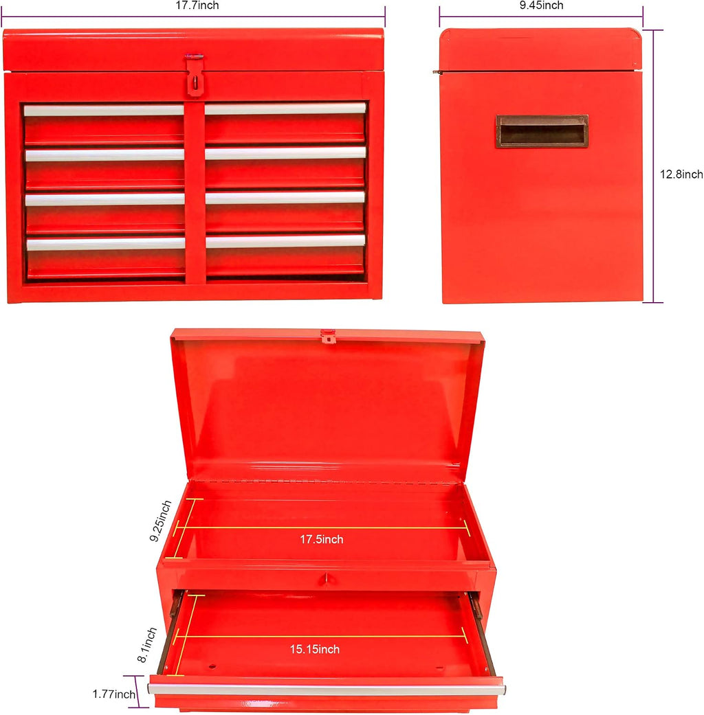 5-Drawer Rolling Tool Chest with Wheels,Tool Cabinet on Wheels with Keyed,Multifunctional Tool Cart on Wheels,Tool Storage Organizer Cabinets for Garage,Warehouse, Repair Shop (Red)