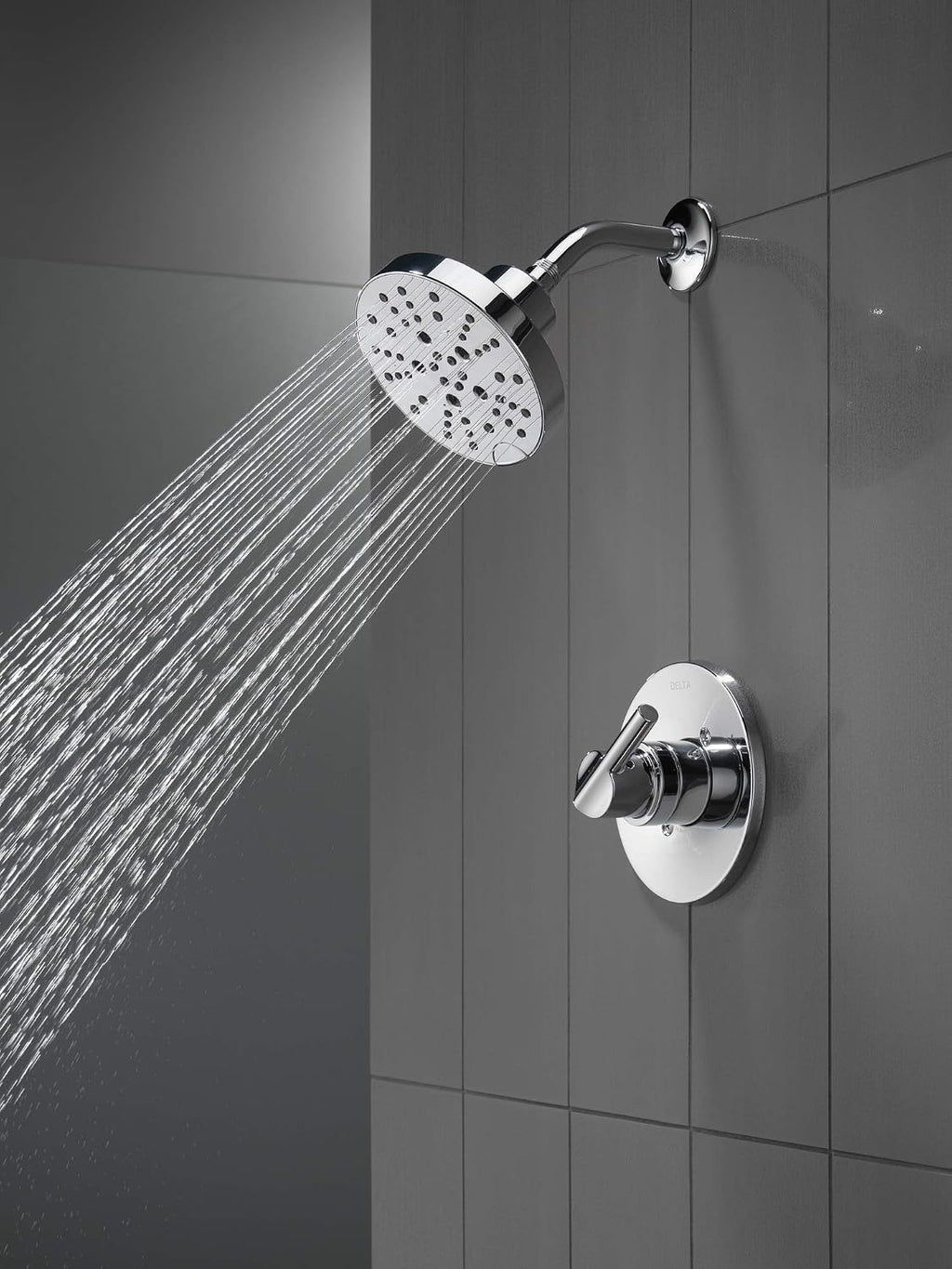 Delta Nicoli 14 Series H2Okinetic Shower Faucet Set, Chrome Shower Head and Handle Set, Valve Trim Kit, Chrome 142749 (Valve Included)