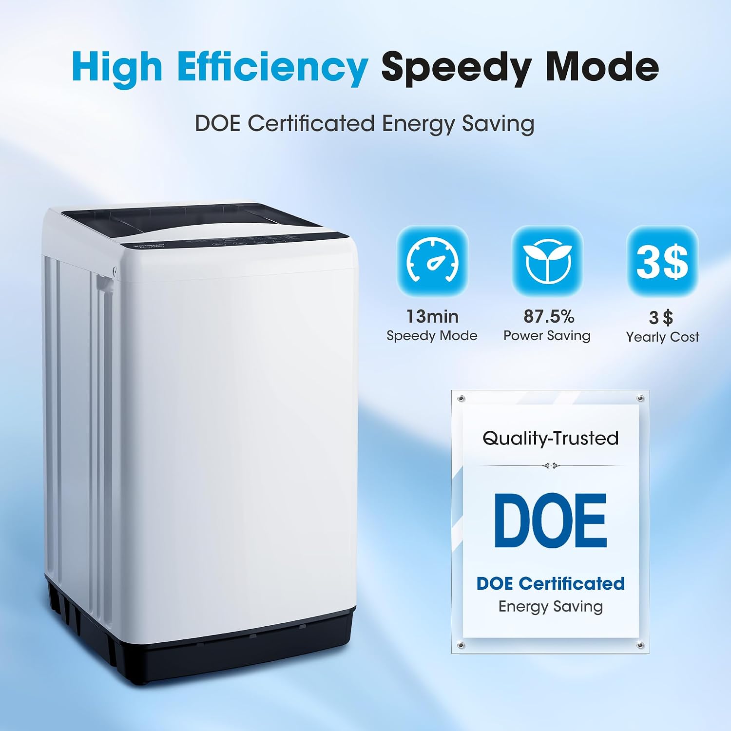 15.7lbs Portable Washing Machine, Full-Automatic Portable Washer,10 Wash Programs 6 Water Levels,Top Load Clothes Washer with Drain Pump for Apartment Bathroom, Dorms