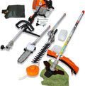 52cc 2-Cycle Gas Multi-Trimmer | 4-in-1 String Trimmer w/Rotatable Pole Saw, Weed Eater Weed Wacker, Brush Cutter & Hedge Trimmer Gas for Lawn, Yard, Garden Care, All-in-one Garden Tool