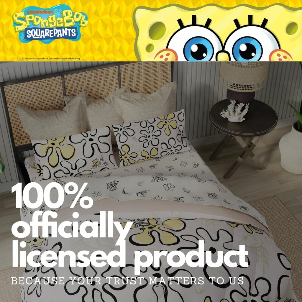 Collectibles Spongebob Squarepants Jellyfish Recycled Bedding 7 Piece Super Soft Reversible Comforter and Sheet Set, King, (100% Official Licensed Product) by Franco