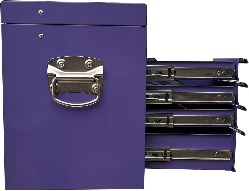 Workington Portable Metal Tool Chest with 6 Drawers, 24' 6-Drawer Tool Chest Cabinet with Ball Bearing Drawer Slides, Steel Tool Storage Box Organizer 4005 Purple