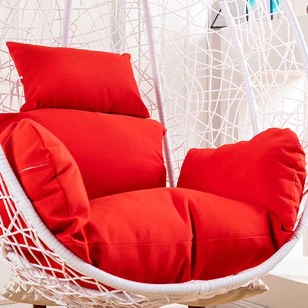Thick Hanging Basket Chair Bench Cushion Pad，Egg Hammock Chair Swing Chair Seat Pad，Hanging Egg Chair Cushions，Soft Patio Hanging Chair Cushion Pad(Red)