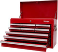 Workington Professional Industrial Portable Metal Tool Chest with 9 Drawers, 26' 9-Drawer Tool Chest Cabinet with Ball Bearing Drawer Slides, Steel Tool Storage Box Organizer 4016 Red