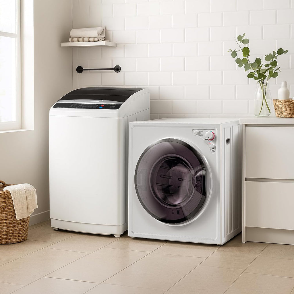 ROVSUN 2.6CuFt Clothes Dryer and 25LBS Full-Automatic Washing Machine Set, Compact Laundry Washer and Dryer Combo Set with Stainless Steel Inner Tub, for Apartment, Dorms, Home