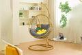 First of a Kind Tarzan Egg Swing Chair - Luxurious Hanging Chair with Stand Durable Metal Frame & Plush Soft Cushions - Elegant Chair Swing for Living Rooms, Bedrooms, Gray