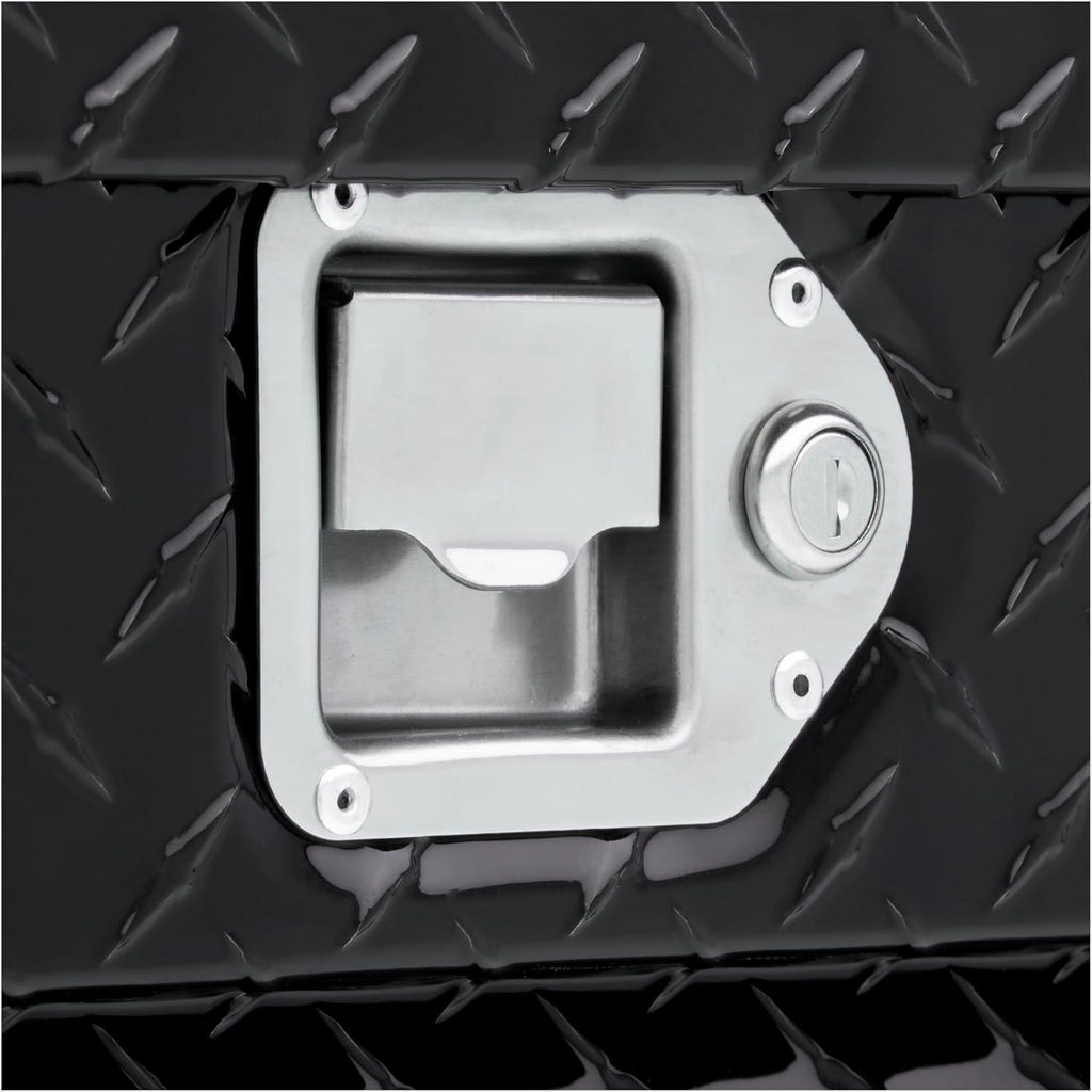 UWS EC20092 58-Inch Gloss Black Heavy-Wall Aluminum 5th Wheel Truck Bed Tool Box, RigidCore Lid