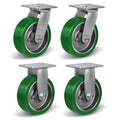 6x2 Heavy Duty Casters -Polyurethane on Aluminum Caster Wheel, Casters Set of 4 Heavy Duty with up to 4800LB Capacity- Widely Used in Tool Box,Workshop,Garage （2 Swivel &2 Rigid）