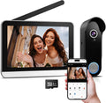 Wireless Doorbell Camera with 7' Touchscreen Monitor, 1080P Video Door Phone Intercom System WiFi, PIR Motion Detection, Local Storage, No Monthly Fee, 2-Way Audio, Night Vision, Tuya App Control