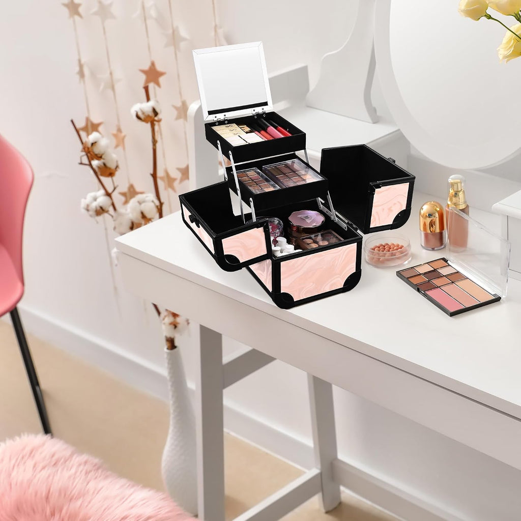BYOOTIQUE 2-Piece Makeup Train Case Cosmetic Organizer Kit CB Dusk Artists