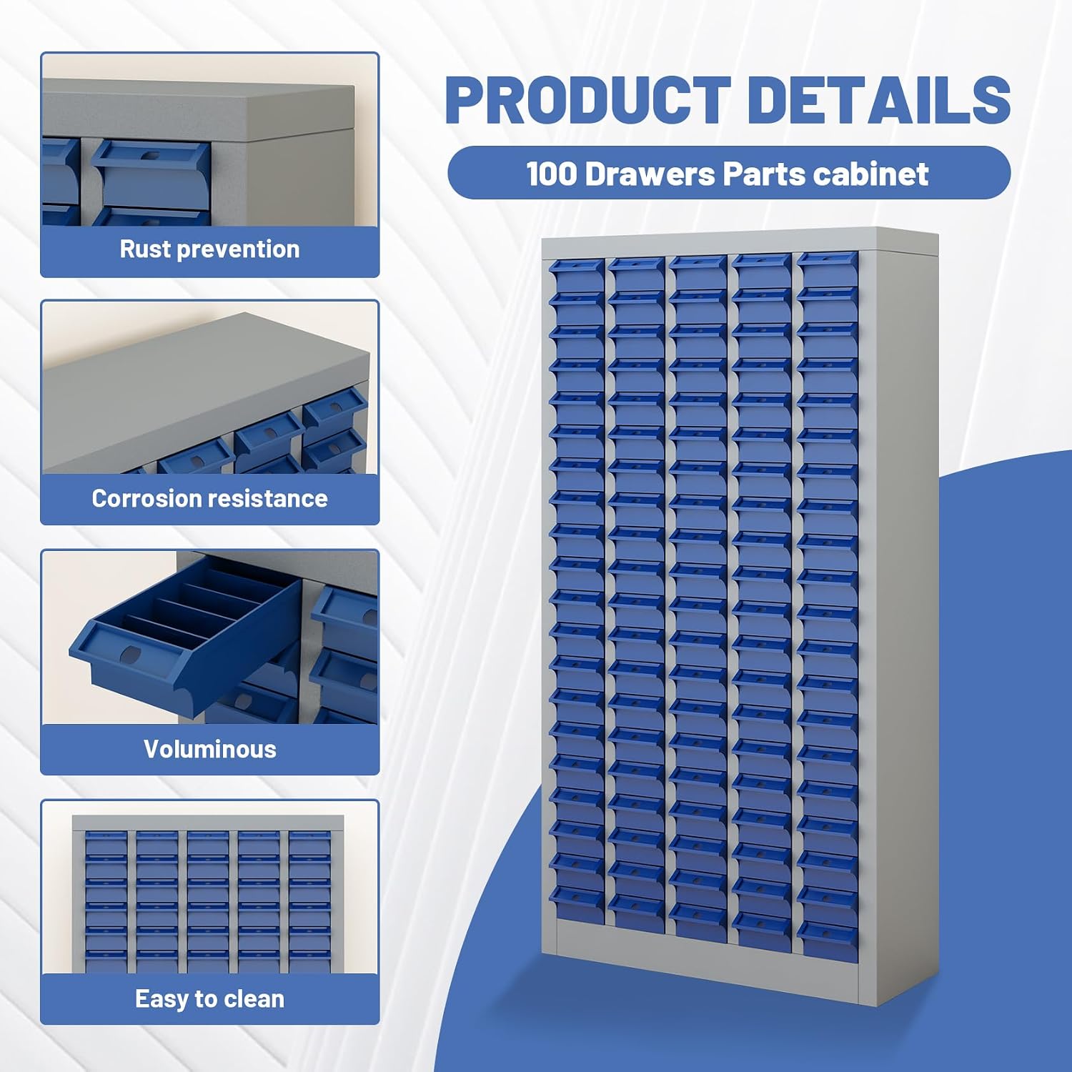 Part Cabinet with 100 Drawers Nuts Bolts Screw Nail Bins Tool Storage Cabinet Legos Drawer Benchtop Drawer for Garage Organization, Lego Storage, Teacher Toolbox, Makeup Organizer, Shop