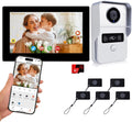 2 Wired Video Intercom System, 7 Inches Video Doorbell HD Camera with Monitor, WiFi Tuya App Remote Intercom Unlock, No Monthly Fees, Video Door Bell Call Phone, for Villa House Office Apartment