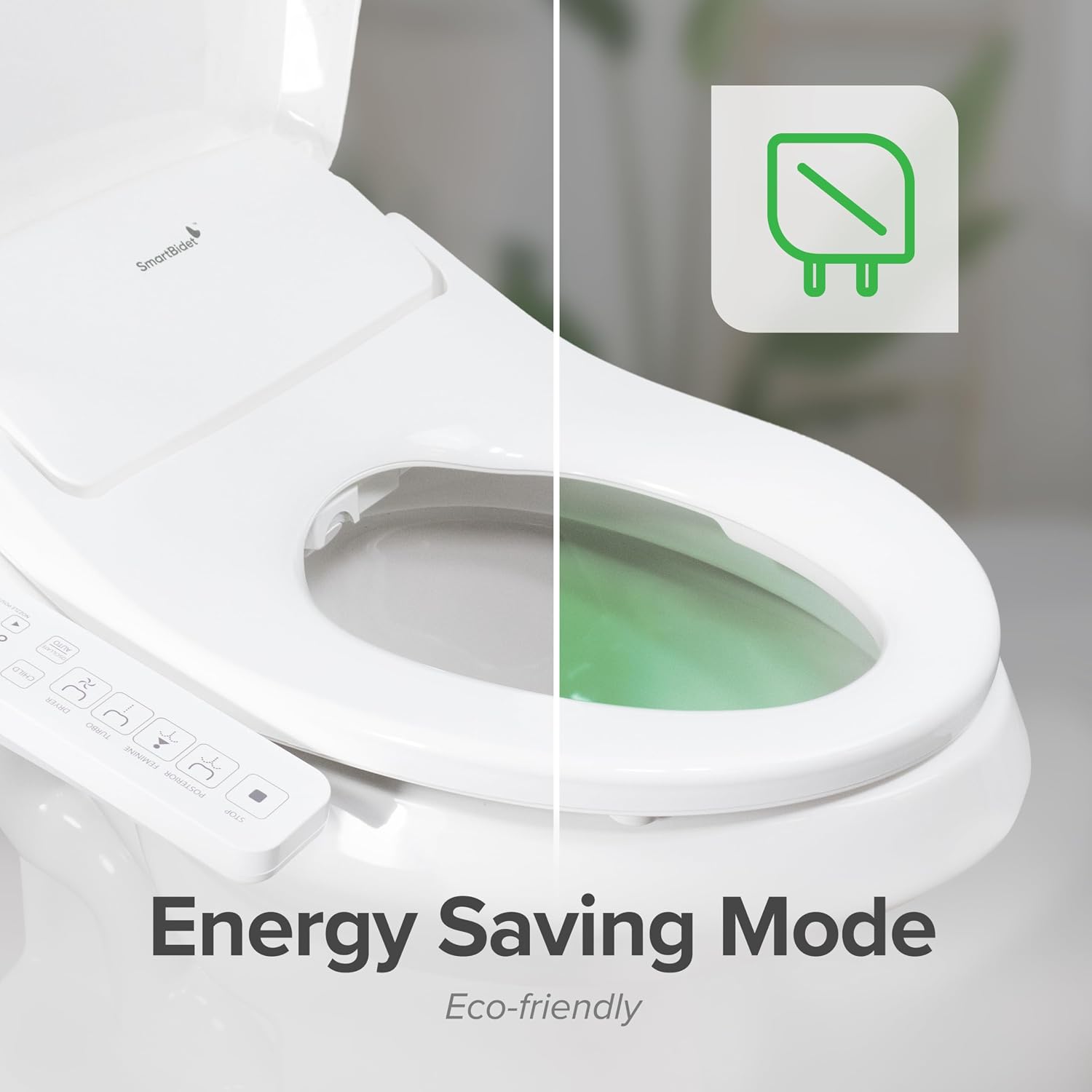 SmartBidet® SB-2600 Electric Smart Bidet™ Seat Unlimited Hot Water - Electronic Heated Toilet Seat with Warm Air Dryer and Temperature Controlled Wash Functions - Elongated