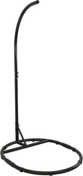 Sunnydaze Steel Egg Chair Stand with Extra-Wide Round Base - Black Powder-Coated Finish - Hardware Included -76 Inches Tall