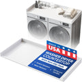 OfficeSimpli Washer Dryer Countertop, Made in USA, Non-Slip Pads, Laundry Room Wood Topper, Washer Dryer Cover for Top, Laundry Countertop, Laminate Finish (Glacier White, Standard (27.5' x 54'))