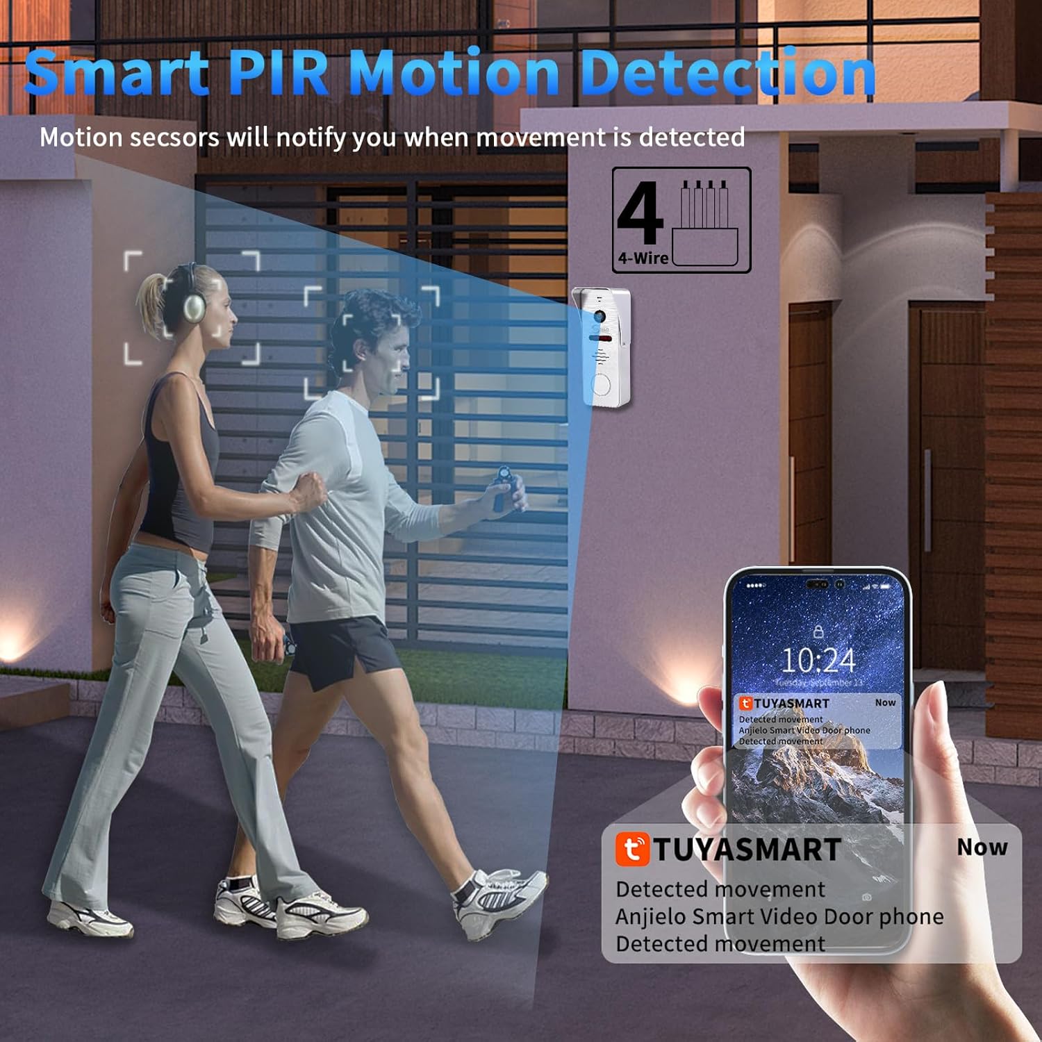 Wireless Video Doorbell Apartment Intercom with 1080P Video Entry Doorphone Door Camera (Wired),7 Inch Touch Monitor System,TUYA WiFi Smart Home Video Intercom Door Phone Kits for Villa Home