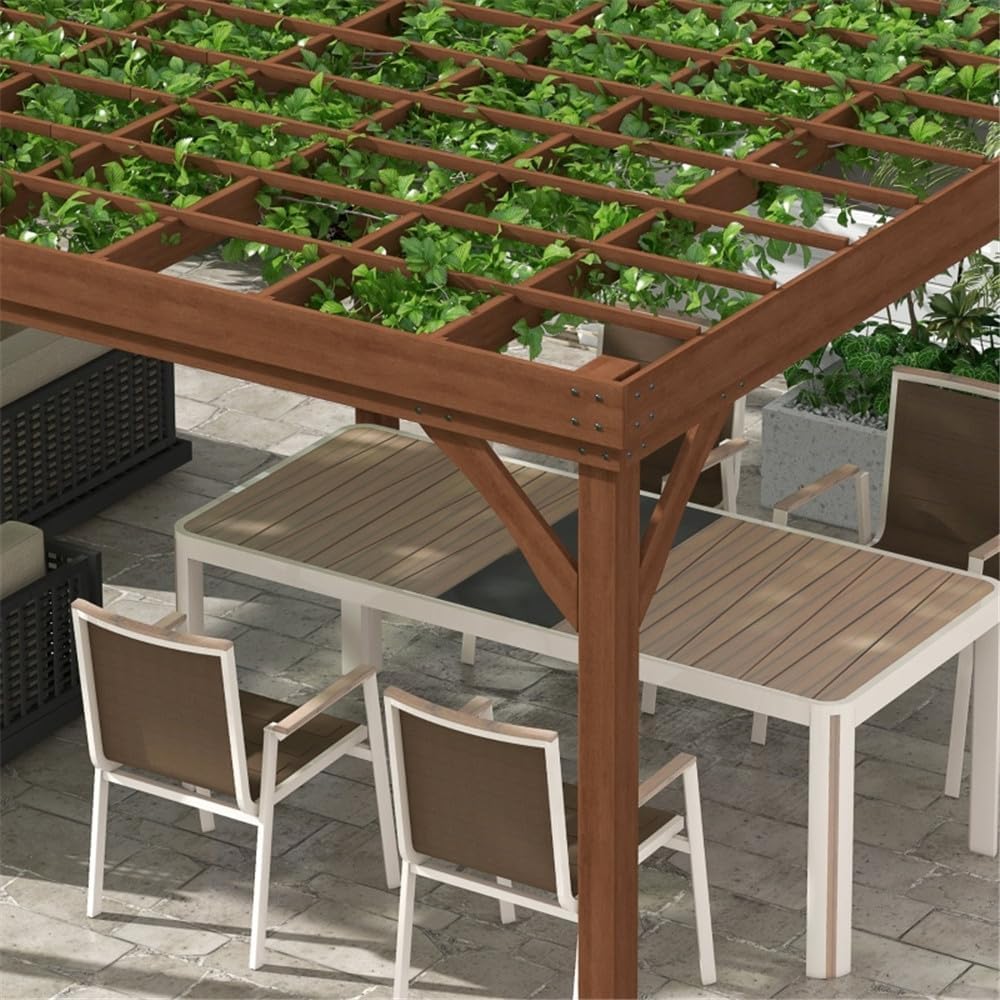Outdoor Fir Wood Gazebo 20x12x7.2ft- Heavy-Duty Backyard Pavilion with Anti-Corrosion Hardware, Pre-Assembled Panels - Weather-Resistant Garden Patio Shelter, Natural Wood Finish