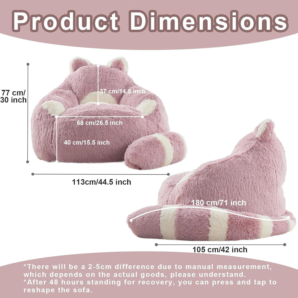 EBENCHICO Giant Bean Bag Chairs for Adults Teens, Plush Beanbag Chair with Filler Comfy Faux Fur Fluffy Bean Bag Sofa Couch for Reading Sleeping
