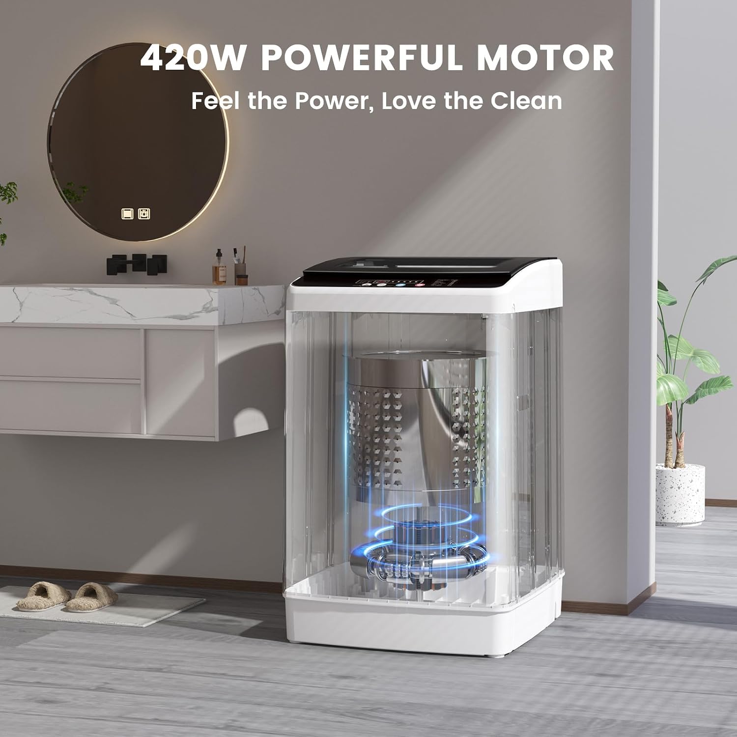 Zynkez 35 lbs Washing Machine, Fully Automatic Portable Washer with 12 Wash Cycles, 8 Water Levels, 24H Delay Start, Lagre Washer and Spin Dryer Combo with Drain Pump for Apartment Home