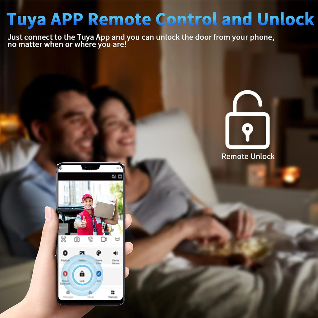 Wireless Video Doorbell Apartment Intercom with 1080P Video Entry Doorphone Door Camera (Wired),7 Inch Touch Monitor System,TUYA WiFi Smart Home Video Intercom Door Phone Kits for Villa Home