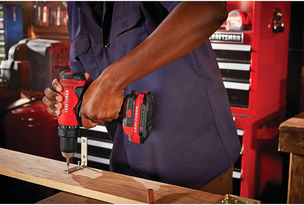 CRAFTSMAN V20 Cordless Drill/Driver Kit, 1/2 inch, Battery and Charger Included (CMCD701C2)