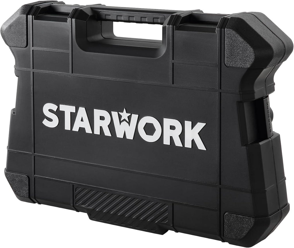 STARWORK TRUE MECHANIC 153-Piece 1/4', 3/8', 1/2' Drive Master Impact Socket Set, Professional, SAE/Metric