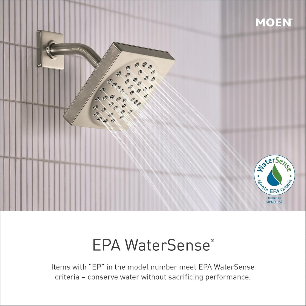 Moen T2193EPBN Align Eco-Performance Posi-Temp Pressure Balancing Modern Tub and Shower Trim Kit, Featuring Shower Head, Lever Handle, and Tub Spout, Valve Required, Brushed Nickel