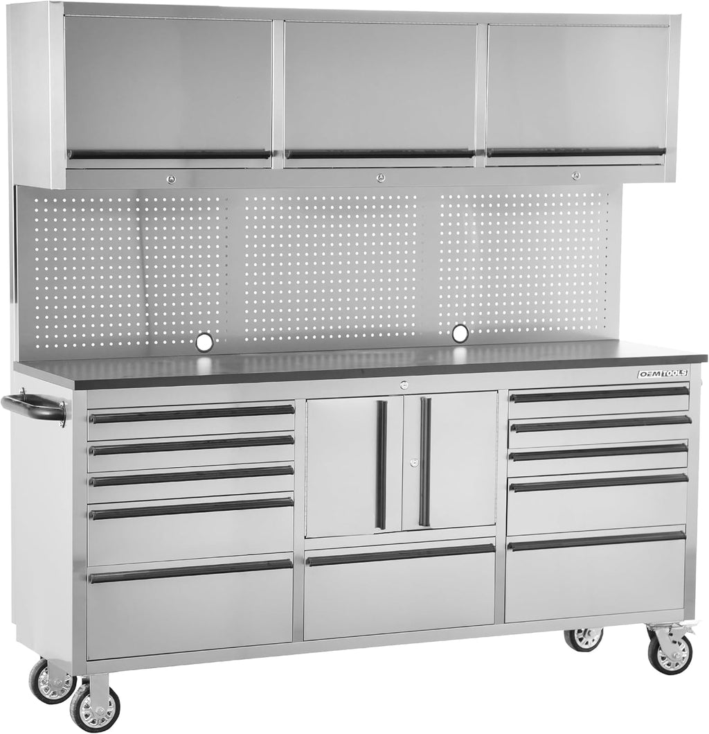 OEMTOOLS OEM24615 72 Inch 11-Drawer Garage Storage Cabinet System, Gifts for Men, Dad Gifts, Rolling Tool Chest, Mobile Workstation Tool Box with Drawers for Garage