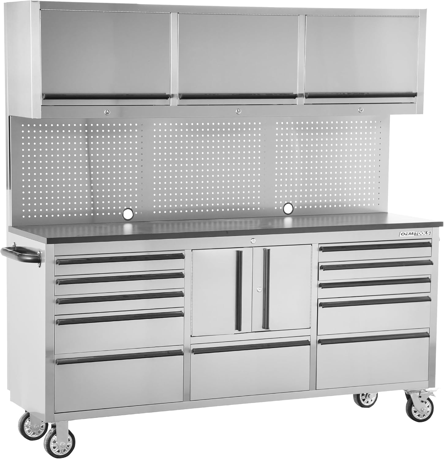 OEMTOOLS OEM24615 72 Inch 11-Drawer Garage Storage Cabinet System, Gifts for Men, Dad Gifts, Rolling Tool Chest, Mobile Workstation Tool Box with Drawers for Garage