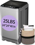 KRIB BLING Full-Automatic Washing Machine with LED Display 25 lbs Portable Washer 10 Wash Program & 8 Water Level Drain Pump Ideal for Camping, Apartment, Dorm Grey